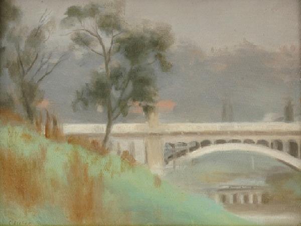Clarice Beckett Punt Road Bridge oil painting image
